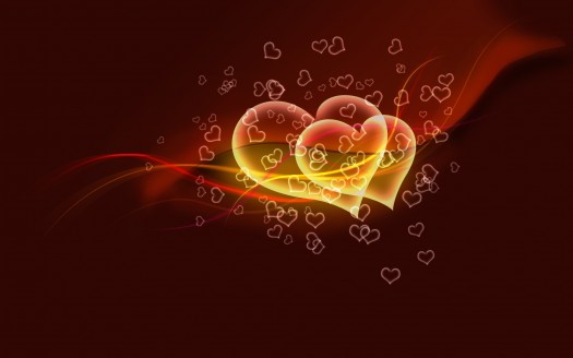 صور رومانسية للعشاق  Flying Hearts Wallpaper حب وغرام