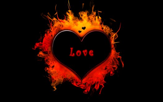 صور رومانسية للعشاق  Love in Fire Wallpaper حب وغرام