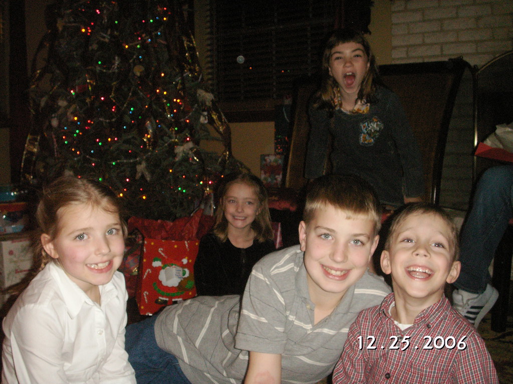 the kids at christmas